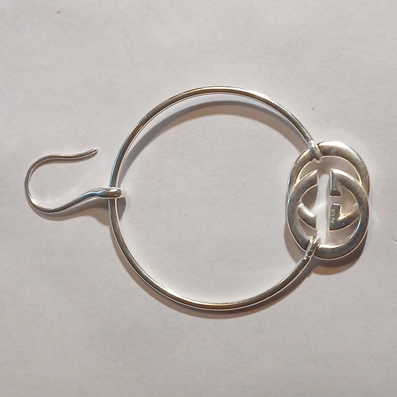 NEW AUTHENTIC GUCCI .925 STERLING SILVER GG LOOP EARRINGS - Picture 5 of 8